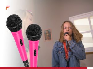 Głośnik Fenton Głośnik bluetooth karaoke z półkulą LED 15W BT 2 mikrofony różowy one size 9