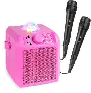 Głośnik Karaoke z półkulą LED mikrofony KAR55P Fenton różowy one size 3