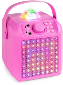 Głośnik Karaoke z półkulą LED mikrofony KAR55P Fenton różowy one size 4
