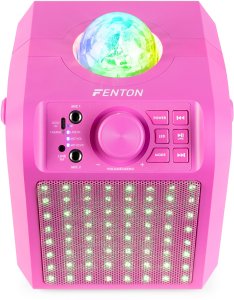 Głośnik Karaoke z półkulą LED mikrofony KAR55P Fenton różowy one size 5