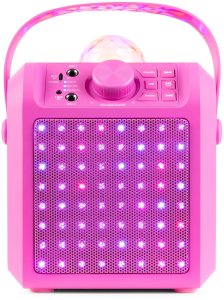 Głośnik Karaoke z półkulą LED mikrofony KAR55P Fenton różowy one size 8