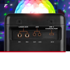 Głośnik Fenton Głośnik bluetooth karaoke z półkulą LED 15W BT 2 mikrofony one size 11