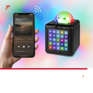 Głośnik Fenton Głośnik bluetooth karaoke z półkulą LED 15W BT 2 mikrofony one size 13