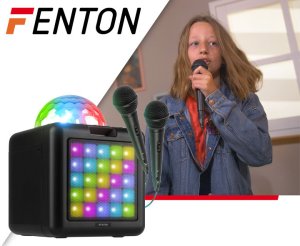 Głośnik Fenton Głośnik bluetooth karaoke z półkulą LED 15W BT 2 mikrofony one size 2