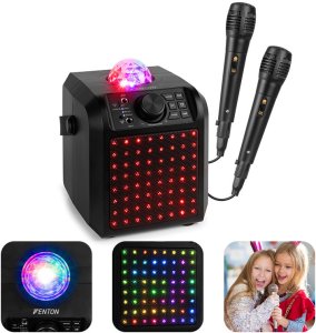 Głośnik Karaoke z półkulą LED mikrofony KAR55B Fenton Czarny one size 1