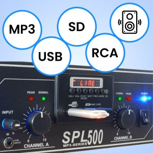 Skytec Wzmacniacz 2x 250W SPL500MP3 one size 11