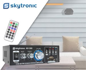 Wzmacniacz 2x 40W FM USB SD SkyTronic AV360 one size 2