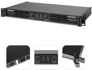 Wzmacniacz 2 x 250W VDA500 PA 1U one size 2