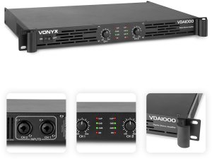 Wzmacniacz 2 x500W VDA1000 PA 1U one size 10