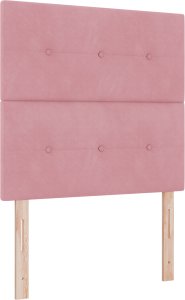 vidaXL Różowy aksamitny stelaż łóżka 90x190 cm 3