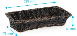 Koszyk prostokątny z polirattanu GN 1/3 325x176x65 mm, czarnobrązowy | TECHNICA, Gold Line 2