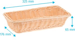Koszyk prostokątny z polirattanu GN 1/3 325x176x65 mm, beżowy | TECHNICA, Gold Line 2