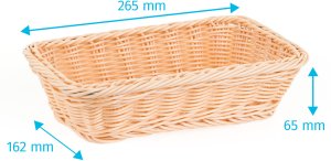 Koszyk prostokątny z polirattanu GN 1/4 265x162x65 mm, beżowy | TECHNICA, Gold Line 2