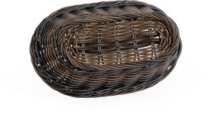 Koszyk owalny z polirattanu 225x130x55 mm, czarnobrązowy | TECHNICA, Gold Line 5