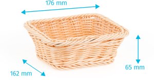 Koszyk prostokątny z polirattanu GN 1/6 176x162x65 mm, beżowy | TECHNICA, Gold Line 2