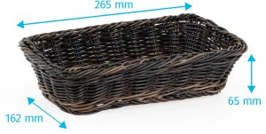 Koszyk prostokątny z polirattanu GN 1/4 265x162x65 mm, czarnobrązowy | TECHNICA, Gold Line 2