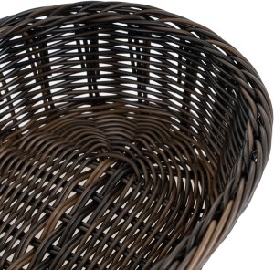 Koszyk owalny z polirattanu 250x190x80 mm, czarnobrązowy | TECHNICA, Gold Line 2