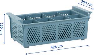 Koszyk na sztućce do zmywarek 426x250x150 mm | TECHNICA, Silver Line 2
