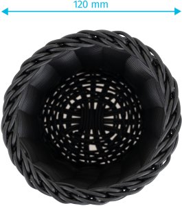 Koszyk na sztućce z polirattanu  120x150 mm, czarny | TECHNICA, Gold Line 3