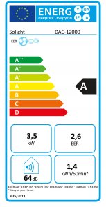 Solight mobilní klimatizace 12000 BTU, smart WiFi, chlazení, odvlhčování, ventilátor 3