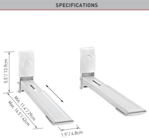 Uchwyt ścienny do kuchenki mikrofalowej 29-42cm biały 3