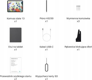 Tablet graficzny Huion Kamvas Slate 13 12,7" 2K Rysik H-Pencil Android 14 4