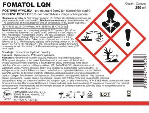 Foma paper developer Fomatol LQN 250ml 3