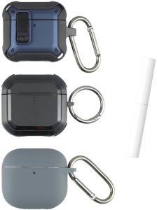 4smarts Case Set Alpha AirPods 4,3er Set blau,grau,schwarz 1