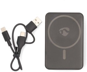 NEDIS Powerbank 5000mAh für kabelloses Laden, schwarz 26