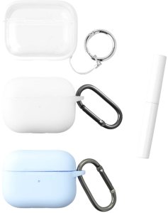 4smarts Case Set Omega AirPods Pro2,3er Set weiß, hellblau 1