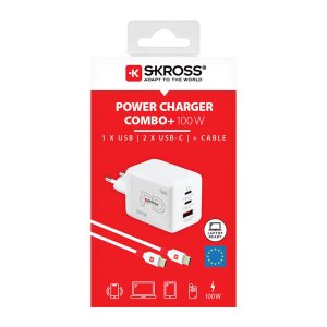 Ładowarka sieciowa Skross 100W GaN Combo EU 4