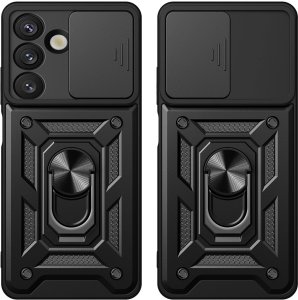 Pancerne etui Hybrid Armor Camshield z podstawką i osłoną aparatu na Oppo F29 Pro 5G / A5 Pro 5G - czarne 5