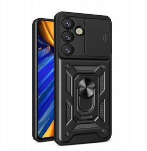 Pancerne etui Hybrid Armor Camshield z podstawką i osłoną aparatu na Xiaomi 15 Ultra 5G - czarne 1
