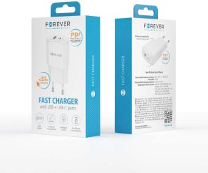 Forever ładowarka sieciowa PD QC TC-01-20AC 1x USB-C 1x USB 20W biała 2
