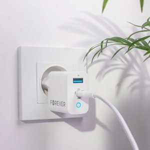 Forever ładowarka sieciowa PD QC TC-06-20AC 1x USB-C 1x USB 20W biała 3