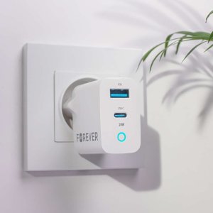 Forever ładowarka sieciowa PD QC TC-06-20AC 1x USB-C 1x USB 20W biała 4