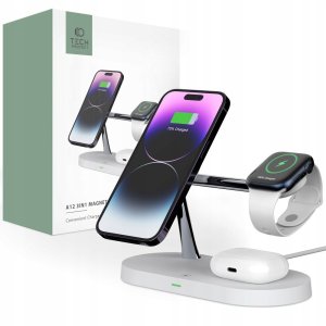 Biała ładowarka indukcyjna 3w1 MagSafe Qi do iPhone, Watch, AirPods 15