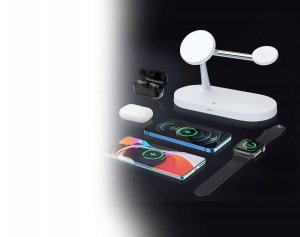 Biała ładowarka indukcyjna 3w1 MagSafe Qi do iPhone, Watch, AirPods 5