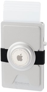 Metalowe etui z wysuwanymi kartami i miejscem na AirTag od Apple (srebrny) Uniwersalny 1