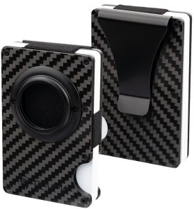 Aluminiowe etui na karty z miejscem na AirTag od Apple (czarny, karbon) Uniwersalny 2