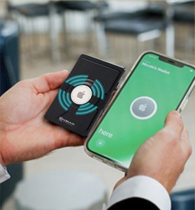 Aluminiowe etui z wysuwanymi kartami i miejscem na AirTag od Apple (czarny) Uniwersalny 2