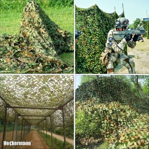 Zestaw siatka maskująca Heckermann 2x3m 150D + Opaski zaciskowe 100szt. - Zielone 3