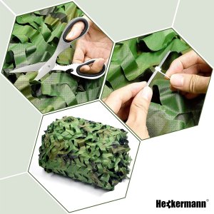 Zestaw siatka maskująca Heckermann 2x3m 150D + Opaski zaciskowe 100szt. - Zielone 4