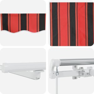 vidaXL Ręczna markiza chowana z LED Pomarańczowa i brązowa 300x250 cm 4
