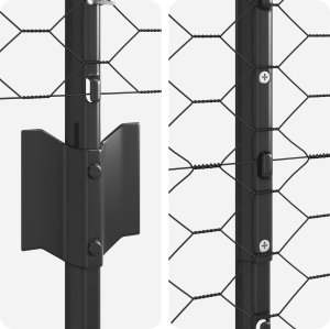 Słupki ogrodzeniowe vidaXL 22 szt. U-Channel Szary 140 cm Stal, Ogrodzenie heksagonalne vidaXL Szare 1.4x50 m Stal 3