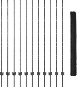 vidaXL Słupki W Ogrodzeniu 22 szt. U-Channel Szary 160 cm Stal, Ogrodzenie Sześciokątne Szary 1.6x25 m Stal 2