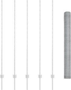 vidaXL Słupki ogrodzeniowe 10 szt U-Channel 150 cm z ocynkowanej stali, Ogrodzenie sześciokątne 1.5x10 m z ocynkowanej stali 2