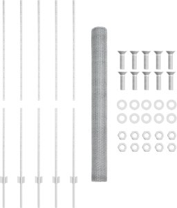 vidaXL Słupki ogrodzeniowe 10 szt U-Channel 150 cm z ocynkowanej stali, Ogrodzenie sześciokątne 1.5x10 m z ocynkowanej stali 3