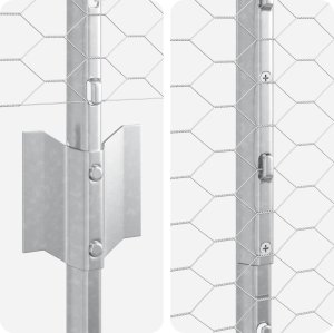 vidaXL Słupki ogrodzeniowe 10 szt U-Channel 150 cm z ocynkowanej stali, Ogrodzenie sześciokątne 1.5x10 m z ocynkowanej stali 5