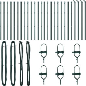 vidaXL Palisady 26 sztuk Zielone 32 mm 80 cm Stal ocynkowana 3